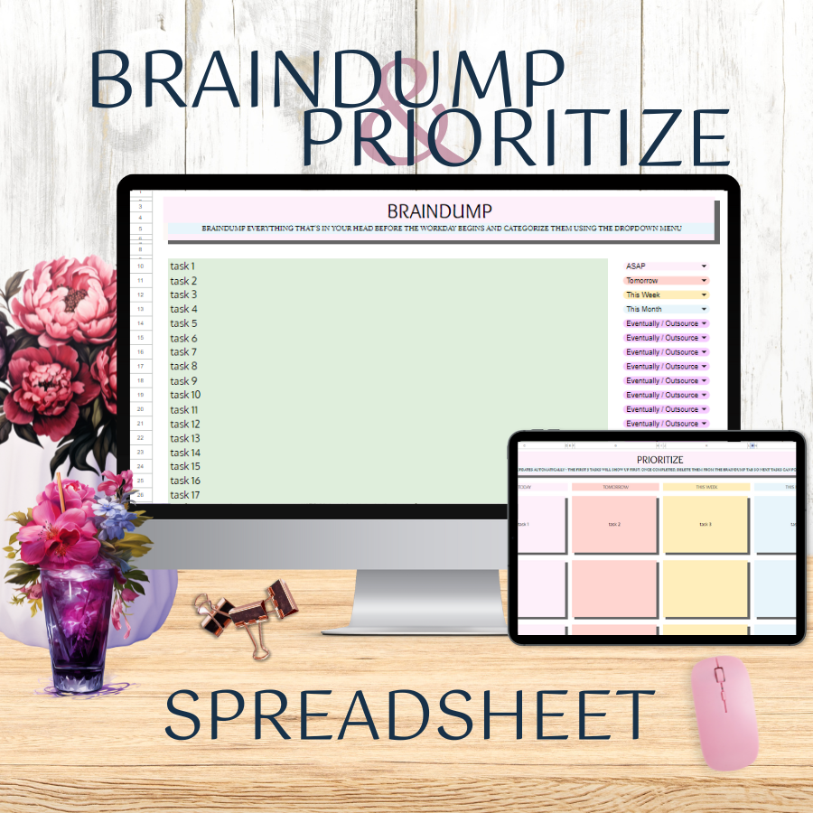 Spreadsheet: BrainDump & Prioritize