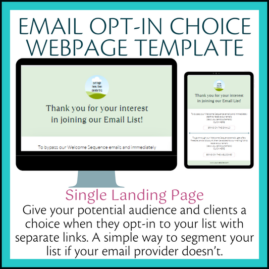 Email Opt-in Choices Page Template with PLR