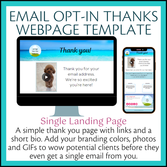 Email Sign-Up Thank You Page Template with PLR