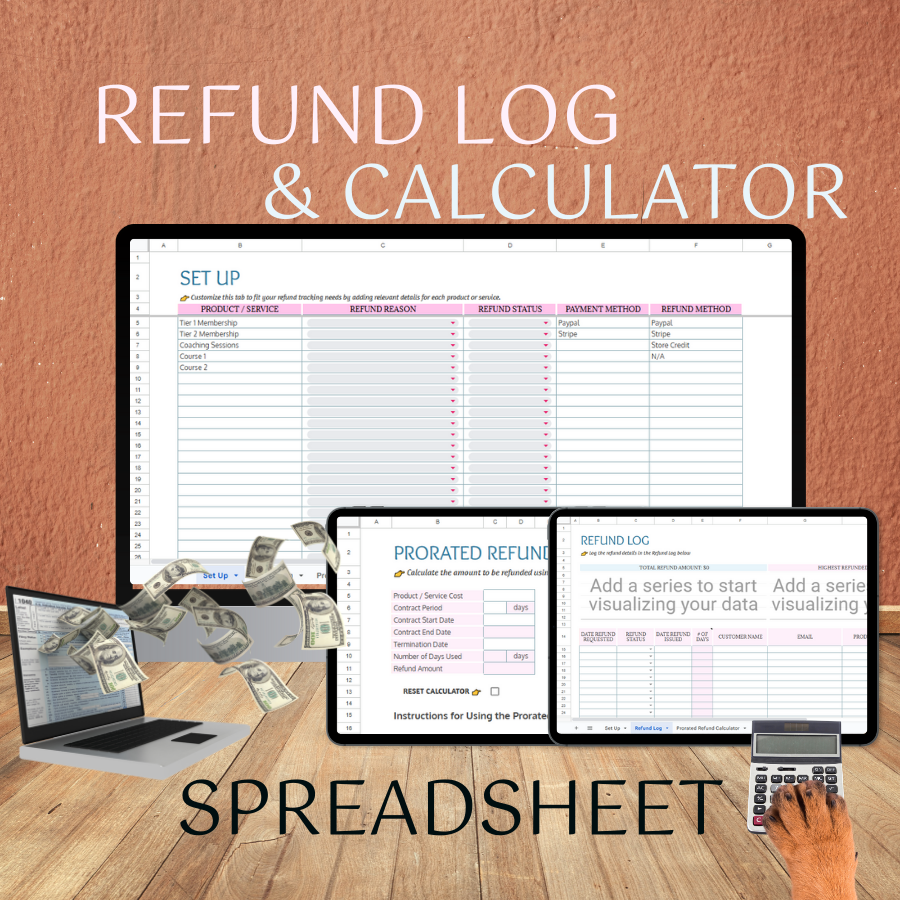 Spreadsheet: Refund Log & Calculator