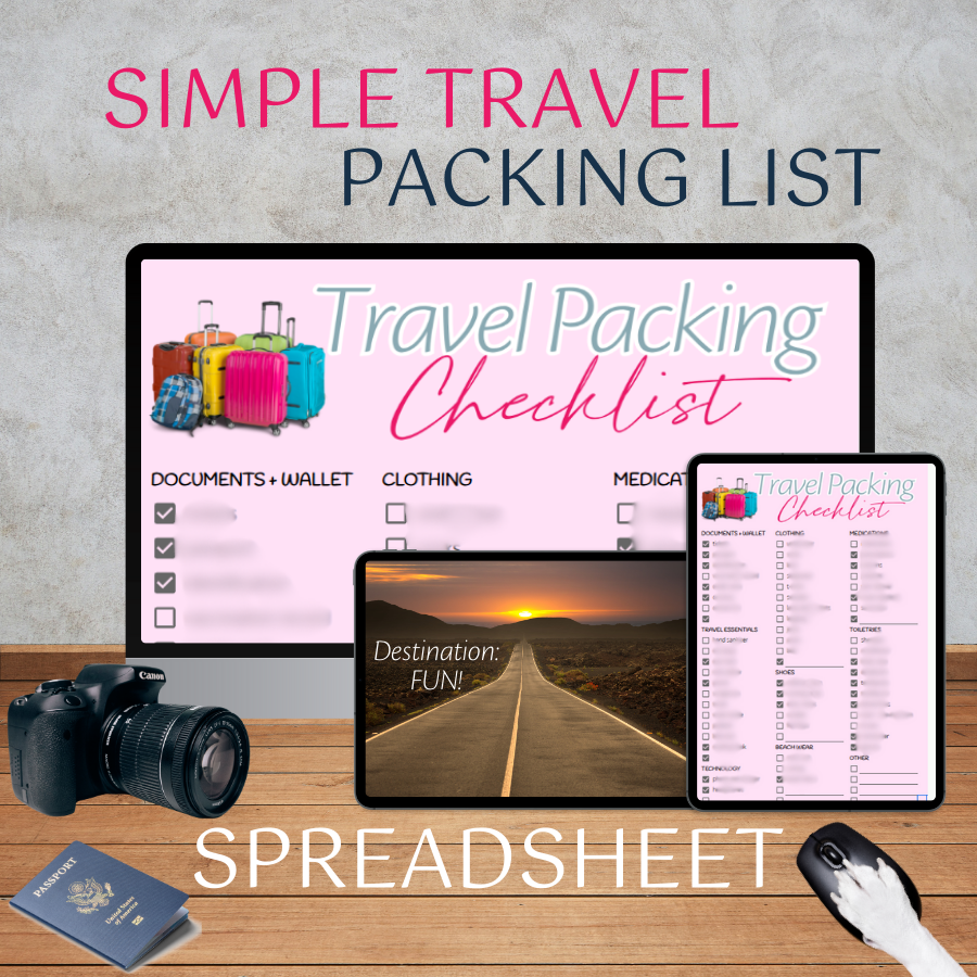 Spreadsheet: Simple Travel Packing List