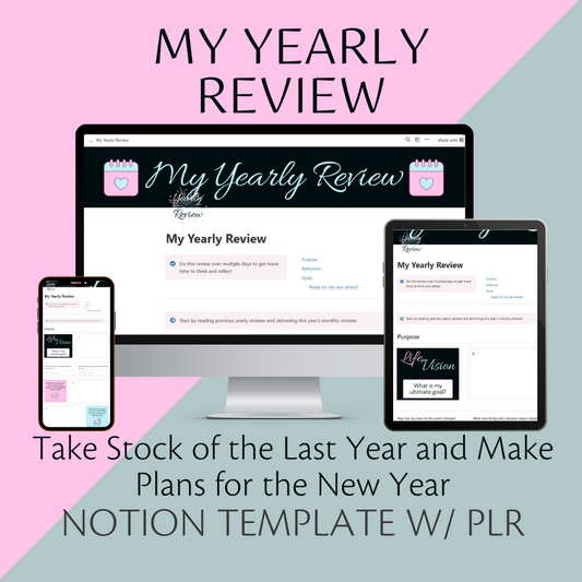 My Yearly Review Notion Template w/ PLR